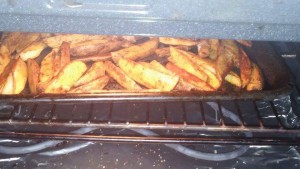 Wedges in oven
